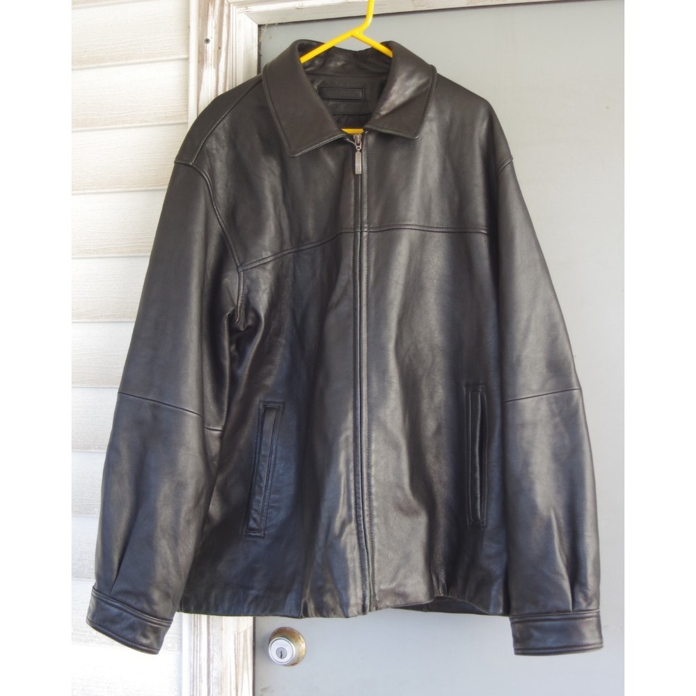 Vintage Axcess Leather Trench Coat Men's‎ XLT EUC